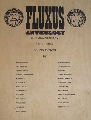 Fluxus Anthology 30th Anniversary 1962-1992 Sound Events