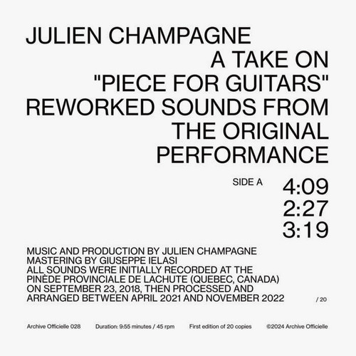 A Take On "Piece For Guitars" Reworked Sounds From The Original Performance