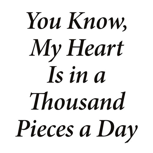 You Know, My Heart Is in a Thousand Pieces a Day