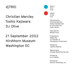 djTRIO - 21 September 2002 Hirshhorn Museum Washington DC