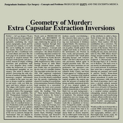 Geometry of Murder: Extra Capsular Extraction Inversions