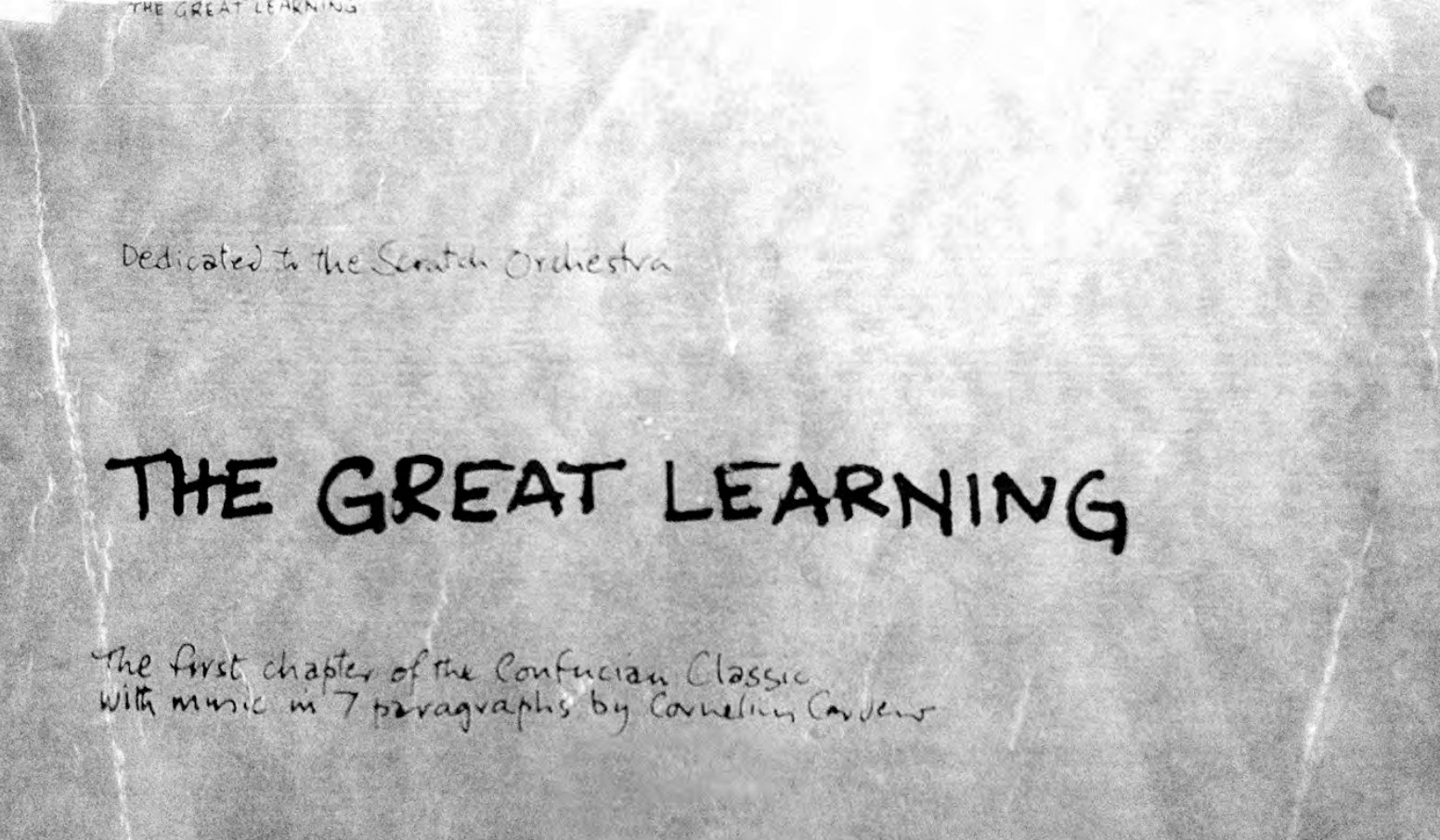 The Great Learning, title page